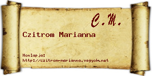 Czitrom Marianna névjegykártya